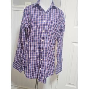 Men's PETER MILLAR Summer Comfort Plaid Button Down Shirt Size Medium M